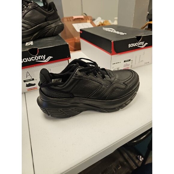 SAUCONY WOMEN'S GUIDE METRO LE LEATHER MAX CUSHION  WALKING Sz 10 XW BLACK NEW - Picture 2 of 9